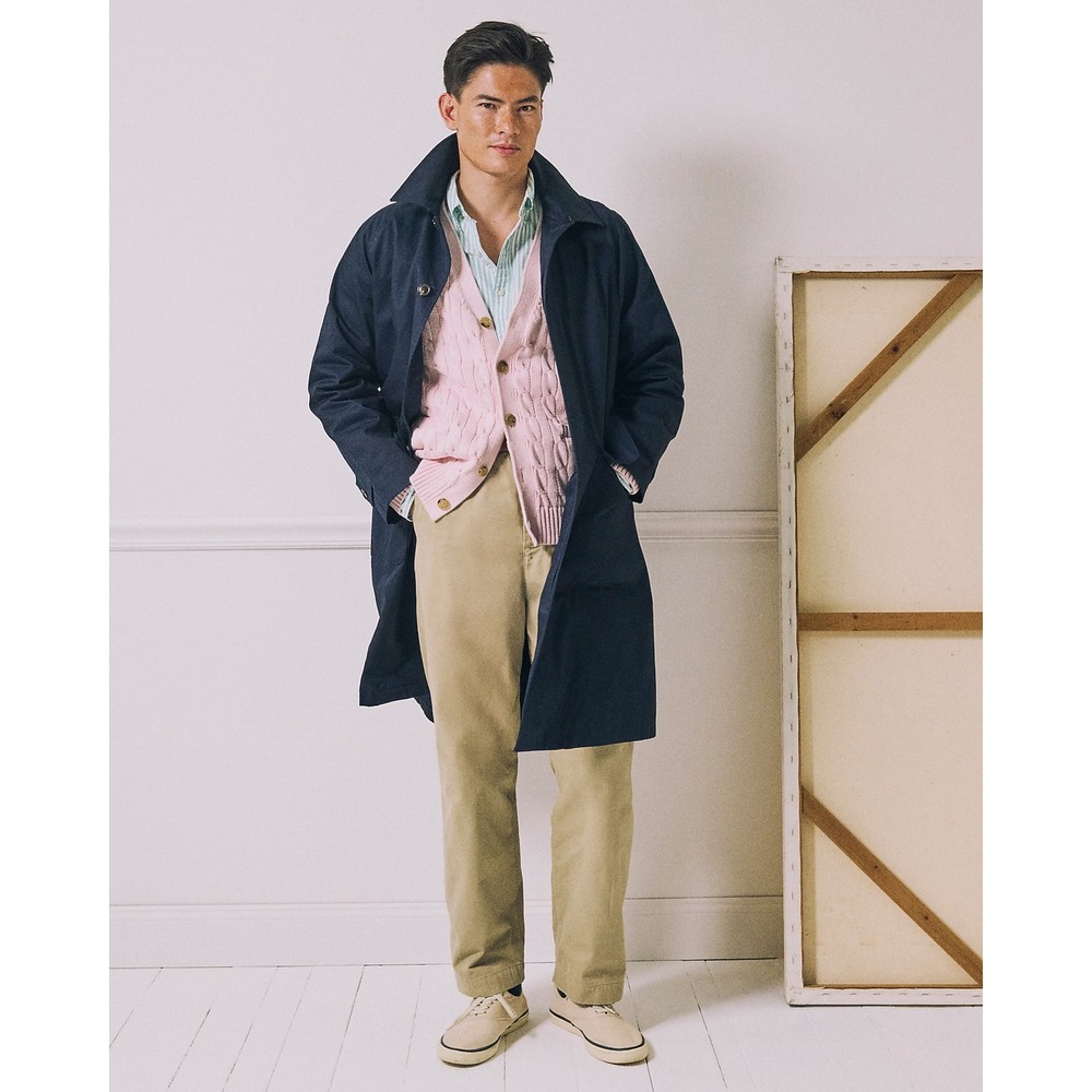 J.Crew Mens Size LARGE Rivington Car Coat Navy Water Resistant Cotton CL879 New